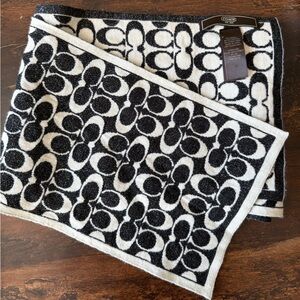 Coach Black & White Reversible Scarf